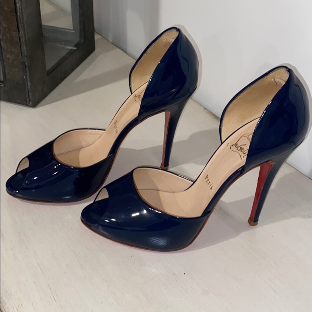 Christian Louboutin-Navy Blue- Patent leather